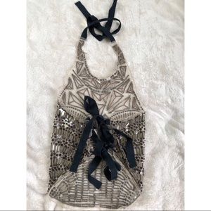 Haute Hippie Backless Sequin Top sz S